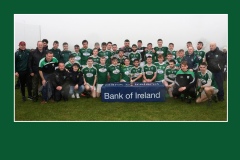 Gaoth Dobhair captain celebrate with the Paddy McLarnon Cup after their win over Derry champions Lavey in the final of the Bank of Ireland Ulster Under 21 Football tournament at Creggan, Co. Antrim.